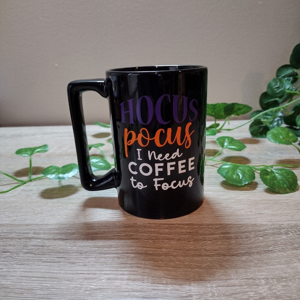 Handmade "Hocus Pocus I need coffee to focus" 14 oz mug